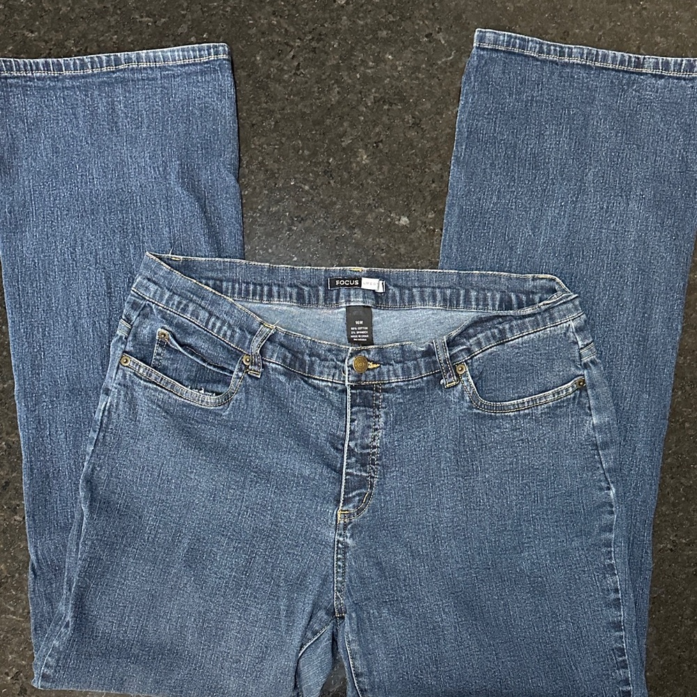 Focus Lifestyle Bootcut Jeans Womens 16W Blue Medium Wash Stretch Denim Mid Rise